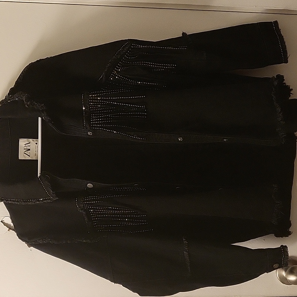Zara Fringe Jean jacket size M - Picture 6 of 17